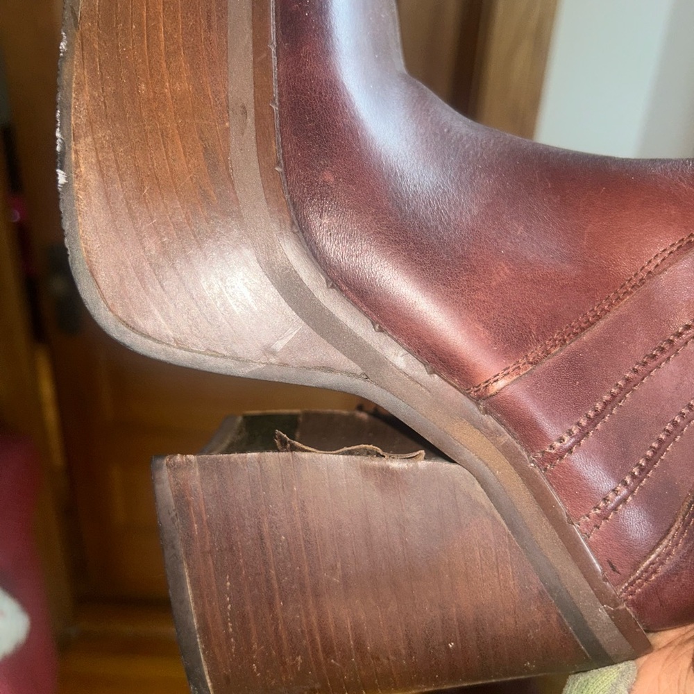 Vintage Sonax 70s Chunky Platform Brown Mahogany Boots - Picture 3 of 10
